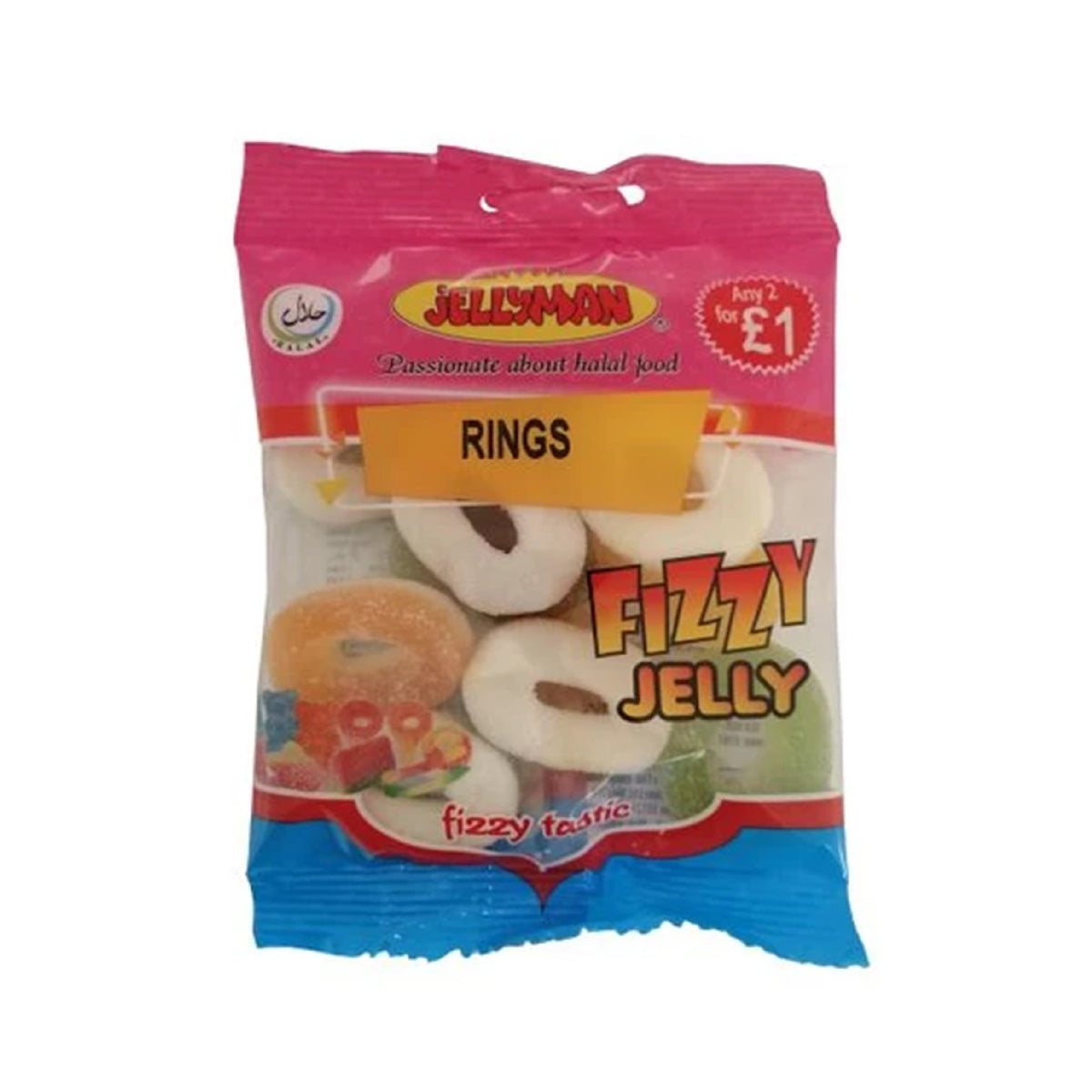 Jellyman Fizzy Rings 80g