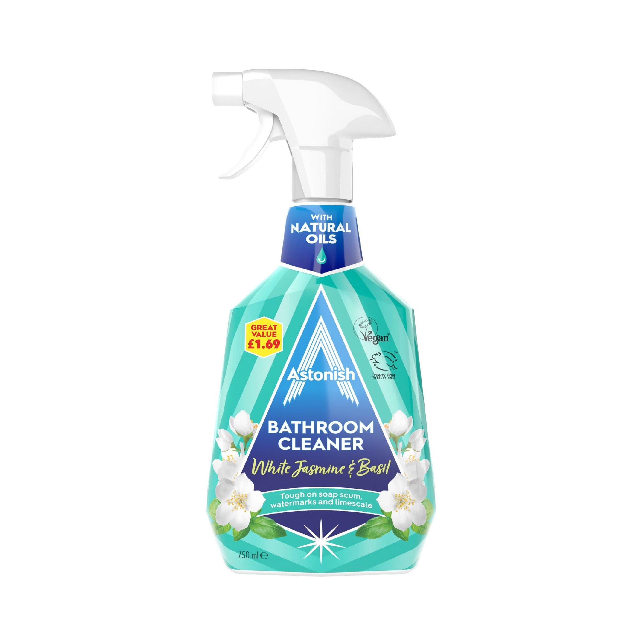 Astonish White Jasmine & Basil Bathroom Cleaner 750ml